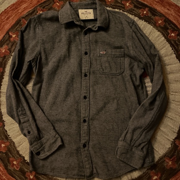 Hollister Gray Button-Up Shirt - Picture 1 of 2